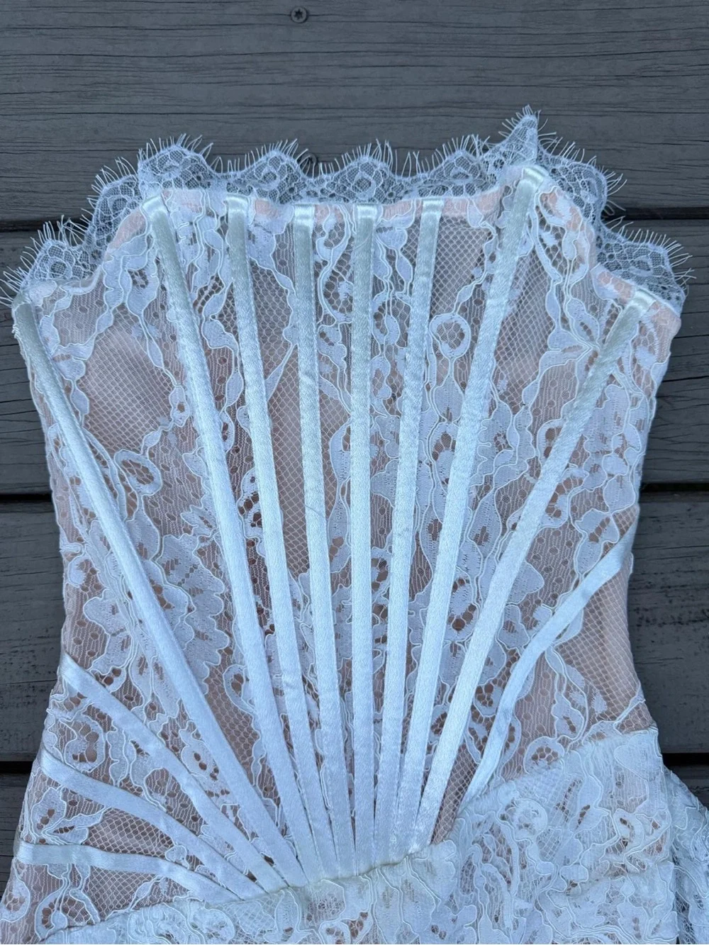 White Lace Corset Mini Dress - Elegant Strapless Party Dress